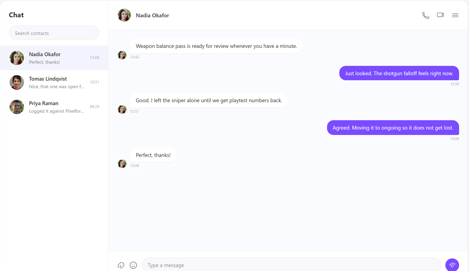 The Kaneasy chat screen